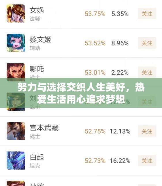 努力与选择交织人生美好，热爱生活用心追求梦想