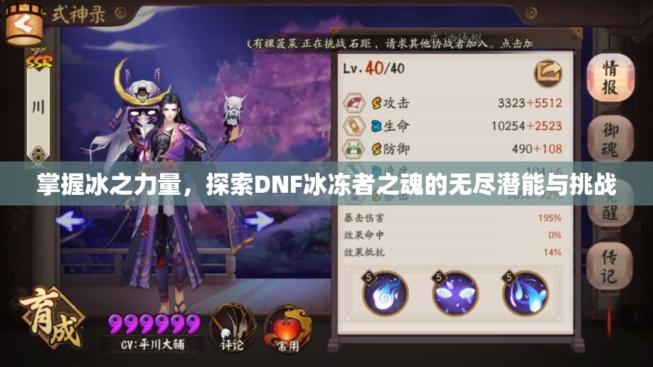 掌握冰之力量，探索DNF冰冻者之魂的无尽潜能与挑战