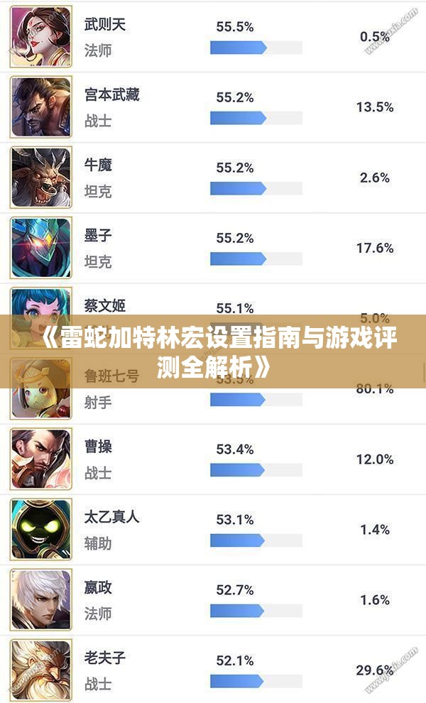 《雷蛇加特林宏设置指南与游戏评测全解析》