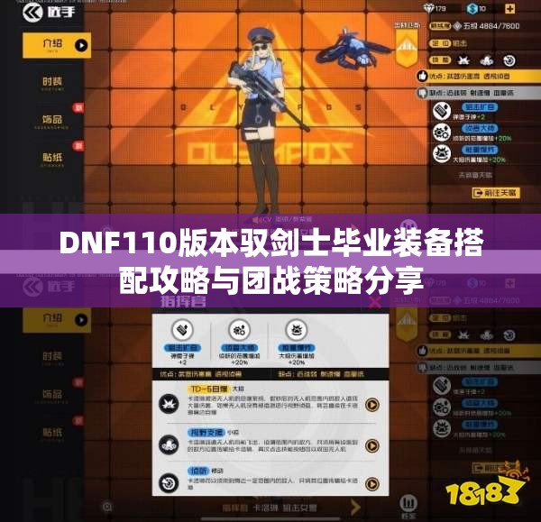 DNF110版本驭剑士毕业装备搭配攻略与团战策略分享